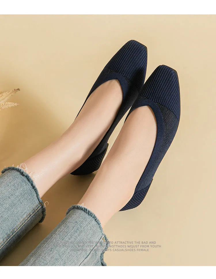 Comfortable Hollow Lace Square Toe Low-cut Flat Shoes - Bellarte Enchanté Comfortable Hollow Lace Square Toe Low-cut Flat Shoes